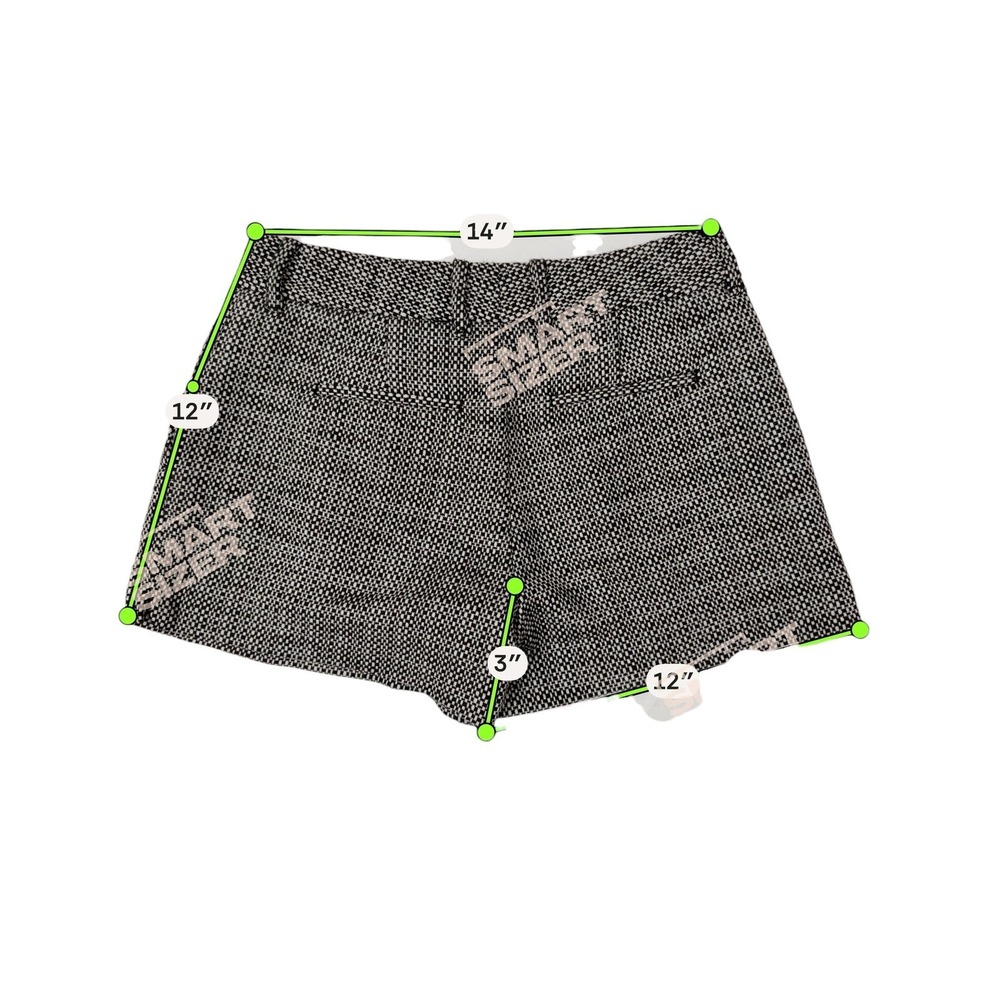 Banana Republic Boucle Shorts Women 0 Petite Black White‎ Tweed Lined Tailored - Picture 6 of 10